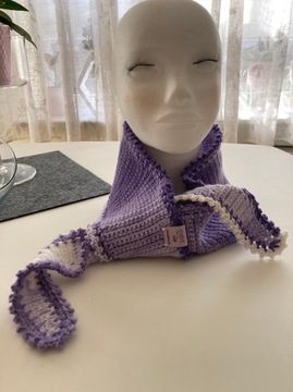 Szalik apaszka typu Sophia na szydełku handmade