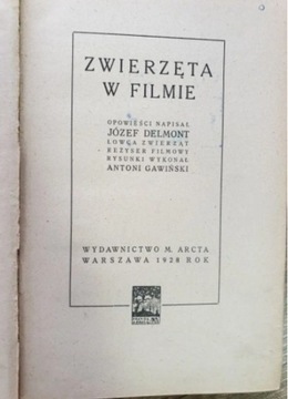 książka Zwierzęta w filmie. 1928 r.