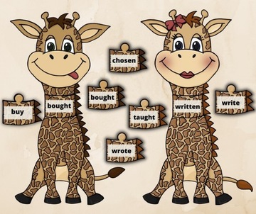 Czasownikowe żyrafy irregular verbs angielski