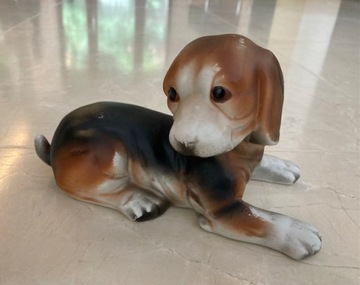 Stara figurka porcelanowa beagle'a szczeniaczka!