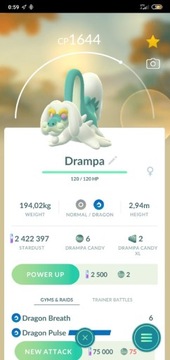 Pokemon go Drampa Trade Wymiana