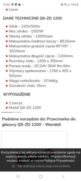 Wandeli nowa przecinarka elektryczna QZ-ZD 1200 do