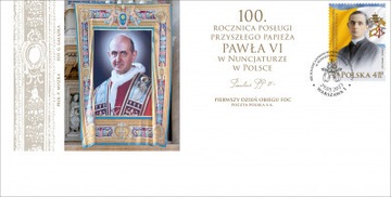 FDC 100r.posługi przysz. papieża PawłaVI w Polsce 