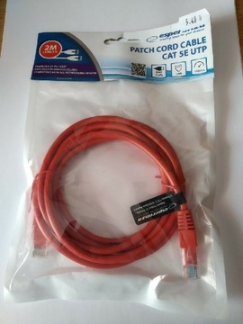 Kabel sieciowy ethernet LAN 5E UT, 2m, czerwony