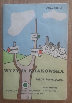 Wyżyna krakowska mapa turystyczna 1988