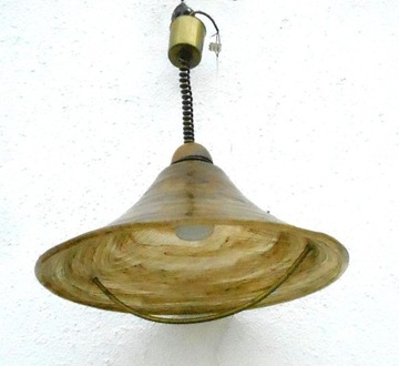 Lampa wisząca z kloszem ręcznie formowanym+żarówka