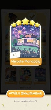 MONOPOLY GO! naklejka karta 5* Melodie Monopoly