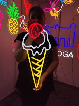 Lody Neon Led Napis. Reklama Świetlna Ice Cream