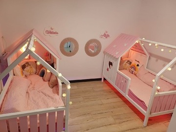 Łóżeczko domek łóżko drewniane dla dzieci 80x180