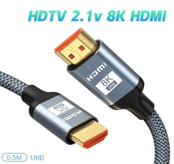 KABEL UHD HDMI 8K 60HZ 2.1V 4K  0,5m 