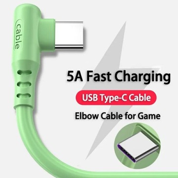 KABEL USB-C KĄTOWY 5A ULTRA SZYBKIE ŁADOWANIE QC