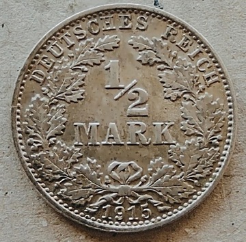 1/2 marki 1915 J      srebro 