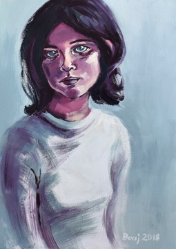 "Portret dziewczęcia" - olej na płótnie 