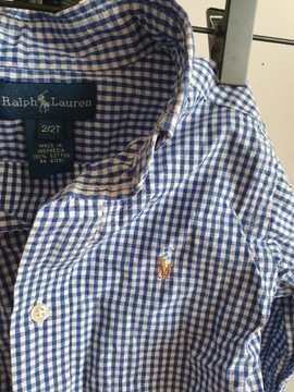 Ralph Lauren koszula 2 lata kratka niebiesko biała