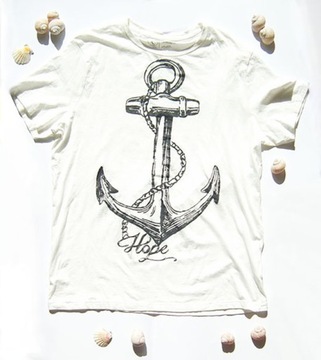 żeglarska koszulka xxl, kotwica koszulka z bawełny