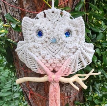 Makrama sowa łapacz snów dreamcatcher owl