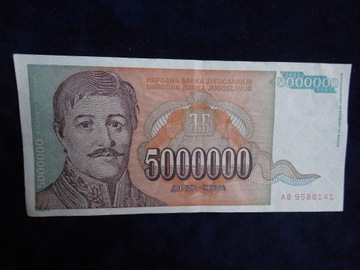 Jugosławia - 5 000 000 dinarów  -1993- seria AB  