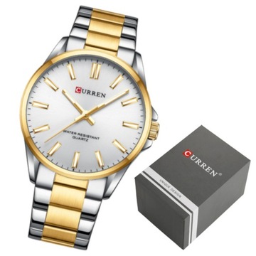 Zegarek męski Curren 9090G bransoleta złoty + BOX