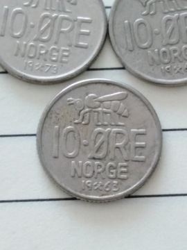 Lot monet obiegowych Norwegia 10 ore 
