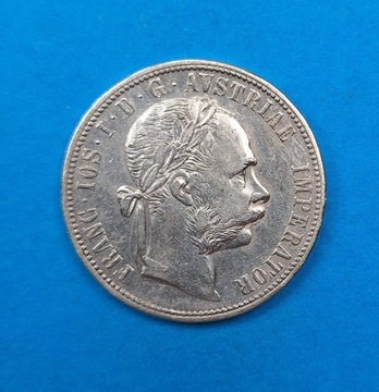 Austria 1 floren 1884, bdb stan, srebro 0,900