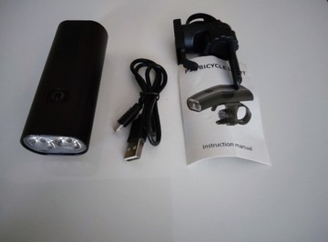 LAMPKA ROWEROWA- 2 mocne diody L2 ,USB , aluminium