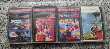 4 kasety do COMMODORE 64 + pudełko na kasety !