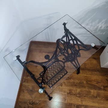 Stolik z maszyny szycia szkło hartowane Gritzner 