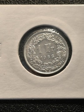 1 FRANK SZWAJCARSKI 1966 ROK SREBRO 0.835