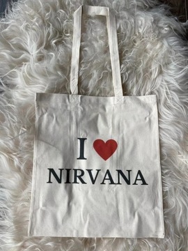 torba i love Nirvana tote bag serce heart bei