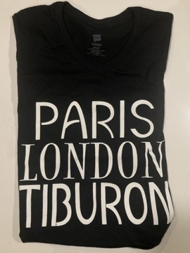 Paris London Tiburon t-shirt small czarna koszulka