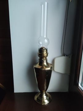 Francuska wysoka mosiężna lampa naftowa nr 62