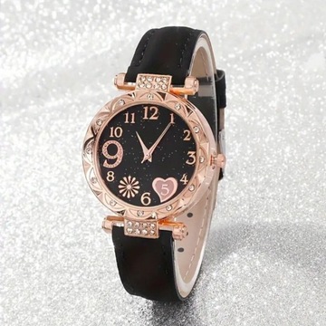 Elegancki zegarek w kolorze złoto czarnym