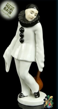 Heubach Pierrot z gitarą figurka 20 cm