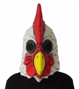 maska lateksowa szalony kogut kurczak na imprezę