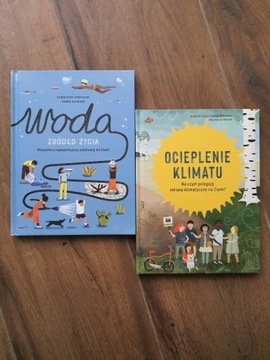 2x książka dla dzieci : Ocieplenie Klimatu + Woda