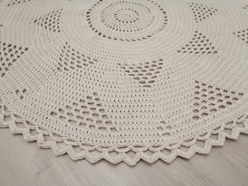 Dywan że sznurka bawełnianego 4mm,  handmade 150cm