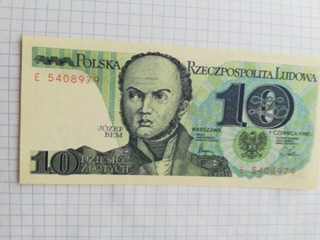 10 złotych banknot 1982 seria E5408979