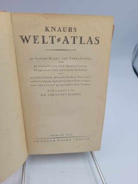 KNAURS WELT ATLAS 1928r