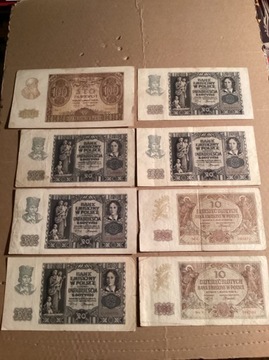 Banknoty Polskie z 1940 roku .8 sztuk.