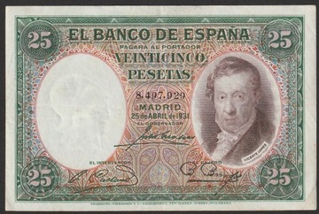 Hiszpania 25 peset 1931 - Vicente Lopez