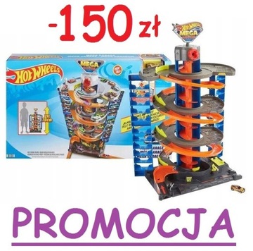 OGROMNY GARAŻ HOT WHEELS CITY ZESTAW MEGA 60 AUT