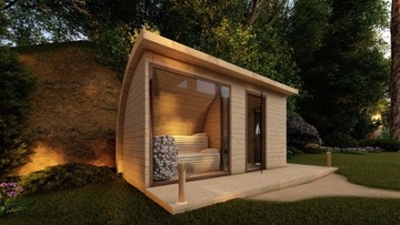 Ogrodowa Sauna Premium Flex z kabiną prysznicową