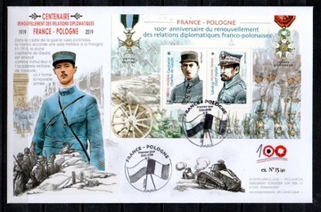 Wspólne - Polska-Francja Haller FDC z blokiem 