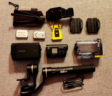 Kamera Sony HDR-AS15 +gimbal+obudowa+adapter LCD