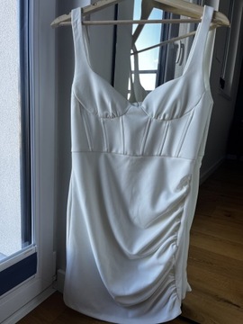 Biała mini sukienka Zara L 