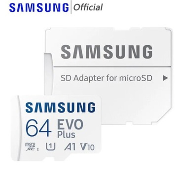 SAMSUNG EVO PLUS 64GB karta SD FHD V10 130Mb/s!!! 