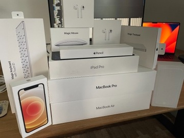 Pudełka Apple Macbook iPhone Keyboard AirPods nne