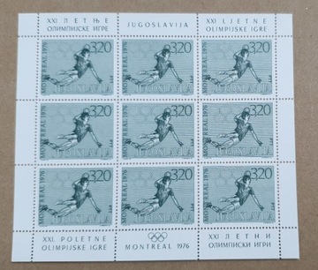 JUGOSŁAWIA Olimpiada Montreal 1976 - arkusz 