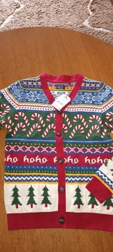 Sweter Boże Narodzenie serek Next 146 cm 11 lat