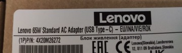 Zasilacz Lenovo ThinkPad 4X20M26272 65W(USB TypeC)